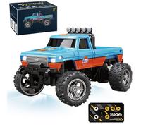 Générique Mini Monster 1:64 Off-Road LED Alloy Racer, 3-Speed Modes, 2.4GHz Racing System, with LED Lights, Mini Rc Truck, for Ages 14+ Hobbyists and Collectors (Blue-1)