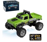 Générique Mini Monster 1:64 Off-Road LED Alloy Racer, 3-Speed Modes, 2.4GHz Racing System, with LED Lights, Mini Rc Truck, for Ages 14+ Hobbyists and Collectors (Green)