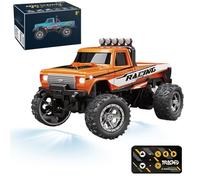 Générique Mini Monster 1:64 Off-Road LED Alloy Racer, 3-Speed Modes, 2.4GHz Racing System, with LED Lights, Mini Rc Truck, for Ages 14+ Hobbyists and Collectors (Orange)