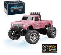 Générique Mini Monster 1:64 Off-Road LED Alloy Racer, 3-Speed Modes, 2.4GHz Racing System, with LED Lights, Mini Rc Truck, for Ages 14+ Hobbyists and Collectors (Pink)