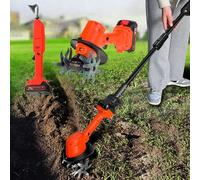 Générique Mini-motoculteur Électrique/bineuse Électrique, Mini-motoculteur sans Fil, avec Perche Télescopique Et 2 Batteries, Largeur De Travail De 10cm, Micro-motoculteur Manuel