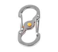 Générique Mini Mousqueton Porte-clés S-Boucle en Acier Inoxydable - d'argent