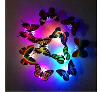 générique Mini Papillon Stickers Muraux Lumières Colorées Changement Papillon LED Veilleuse Lampe Maison Chambre Parti Bureau Cuisine Décoration Sticker Mural Coloré Portable et UtileDesign Pratique