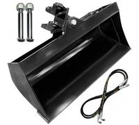 Générique Mini Pelle Godet Grande Taille, Godet De Mini Pelleteuse 600 Mm, Accessoire pour Excavatrice Compacte, Seau À Dents Plates, Idéal pour Terrassement Et Nettoyage De Fossés