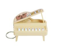 Générique Mini Piano Keychain - 6cm Playable Instrument | ABS & Metal & Cotton Music Learning Charm, Cute Interactive Sound Fidget Toy For Kids Students And Adults Backpack Pendant Ornament White