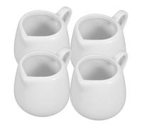 Générique Mini Pichets à Lait en Porcelaine Lot de 4 Petits Pots Poignée pour Vinaigre, Huile et Sauces Diverses