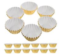 Générique Mini-plateau à Cupcakes 500 Caissettes en Aluminium Doré, Moules à Gâteaux Individuels pour Cuisson et Dégustation de Muffins, pour Fêtes et Événements