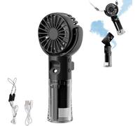 Générique Mini Portable Fan, Portable Misting Fan, with 4 Speed Settings and Water Mist Rechargeable, Quiet, for Study, Work, Travel, Camping, Summer Gift