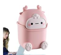 Générique Mini poubelle avec couvercle,Poubelle de comptoir de grande capacité - Poubelle de rangement facile à entretenir avec couvercle amovible pour coiffeuse, chevet et table d'ordinateur