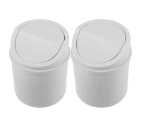 Générique Mini Poubelle de Bureau à Couvercle Basculant 2pcs en Pp Cuisine et Bureau Compacte et Fonctionnelle et Espace de Travail