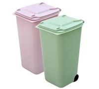 Générique Mini Poubelles de Bureau Compact Lot de 2 en Pp avec Couvercle Accessoires Pratiques et Multifonctions pour Table Cuisine ou Table Basse