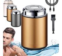 Générique Mini Rasoir Électrique Portable pour Hommes, Rasoir de Poche, Rechargeable USB, Utilisation Humide et Sèche, Tondeuse à Barbe Électrique, Or