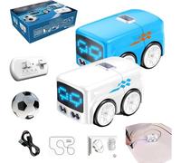 Générique Mini Rc Bus,Intelligent Remote Control Gesture Sensing Toy Car,Small Tracks Rc Cars,with LED Lights,Dual-Mode Hand Controlled Cartoon Toy Car, (Blue+White)