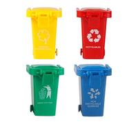 Générique Mini Recycling Bin - 4pcs Toy Garbage Tri Trash peut définir | Jeu de gestion des déchets éducatifs pour les, l'organisateur de bureau et le cadeau de classe d'apprentissage précoce