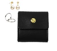 Générique Mini Sac à Bijoux Voyage - Petite Pochette Joaillerie | Organisateur Rouleau Cuir PU Portable avec Bouton Pression | Idéal pour Déplacements, Boucles d'Oreilles, Bagues, Colliers