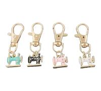 Générique Mini Sewing Machine Keychains A Stitch of Memory Meaning Retro Tiny Alloy Enamel Sewing Charms with Lobster Clasp (A)