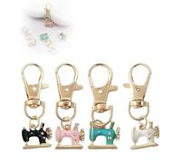 Générique Mini Sewing Machine Keychains, Cute Retro Tiny Sewing Machine Pendants, Enamel Metal Novelty Sewings Machines Keychain (4pcs-a)