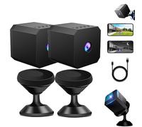 Générique Mini Smart HD Night Vision Security Camera, Hidden Camera, Mini App Control Surveillance Cameras, Motion Detection and Magnetic Base, for Home/Office (2PCS+32G)