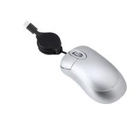 Générique Mini Souris Optique De Voyage, à Cordon Type-C, CâBle RéTractable Petite 1000dpi Voyage pour Ordinateur Portable Bureau Pc (Argent)