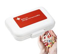 Générique Mini Square Pill Case, Daily Pill Organizer, 4.33x2.95x1.18 inches Segmented Compartments Pocket, Portable Travel Medicine Box, Weekly Medication Storage for Outdoor, and Tablets Use