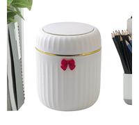 Générique Mini Trash Can For Desk - Compact With Press-Top Lid, Space-Saving Counter Waste Bin, Tabletop Garbage Container | Sl isposal Bucket For Home Office Bathroom Vanity Dorm Nightstand