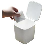 Générique Mini Trash Can For Desk - PP 12.5x12x11.5cm | Countertop Garbage Bin With Lid Waste Storage Container | Desktop Trash Organizer For Home Bedroom Kitchen Office Dorm Car RV Use