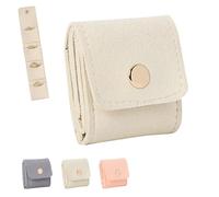 Générique Mini Travel Jewelry Bag, Foldable Multifunctional Travel Jewelrys Pouch With Buckle, Travels Jewelrys Organizer Case, Small Jewelry Box for Earrings, Rings, Necklaces (White)