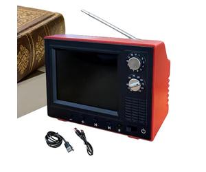 Générique Mini TV - Rétro 8 Go Mémoire USB Lecture Décoration Intérieure - Prise Casque TV De Poche | pour Cuisine Salon Chambre Bureau dortoir Couloir entrée Bureau étagère