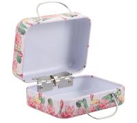 Générique Mini Valise Rétro en Métal Poignée, Étui Organisateur Léger pour Faux Cils et Bijoux, Boîte à Dragées Compacte pour Rangement et Décoration