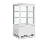 Générique Mini Vitrine Réfrigérée Positive 58L Blanche - 0/+12°C - LED - 4 Faces Vitrées - Ventilée