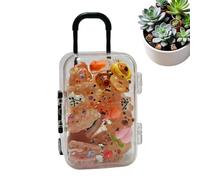 Générique Miniature Animal Figurines - Glow Resin Suitcase Decor Set