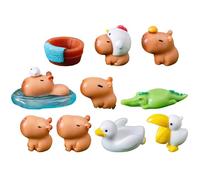 Générique Miniature Capybara Figurines - 10pcs Cartoon Animal Mini Figures | Cute Capybara Photography Props, Resin Desk Ornaments, Mini Statues for Kids, Adults & Capybaras Lovers