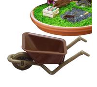 Générique Miniature Wheelbarrow Model - ABS 9x4x4cm | Mini Wheelbarrow Landscape Cart Mini Simulation Trolley Farm Tool Pocket Sized Trailer | for Decoration Crafting and Displ