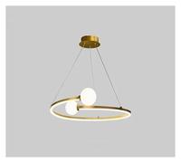 Générique Minimalist Ring LED Pendant Lamp Dimmable for Table Dining Room Kitchen Island Bedroom Chandelier Lustre Lighting Fixture(Cold White,80cm)