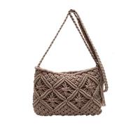 Générique Minimalist Tassel Women's Clutch, Minimalist Tassel Women's Clutch, Handwoven cotton rope Shoulder Bag, Stylish Summer Woven Bag (Brown,One Size)