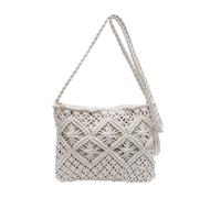 Générique Minimalist Tassel Women's Clutch, Minimalist Tassel Women's Clutch, Handwoven cotton rope Shoulder Bag, Stylish Summer Woven Bag (White,One Size)