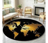 Générique Minimaliste Affaires Tapis Salon 90cm Rond Lavable en Machine | Carte Contour Descente de Lit Carpets, AntidéRapant, Chambre Mangerdes Carpet, Doux Poil Ras