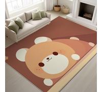 Générique Minimaliste Cartoon Doux Tapiss Design Kawaii Animal Mignon Imprimé Tapis Visage d’Ours Expression Adorable Lavable Tapis de Antidérapant pour Salon Chambre, Bureau 120 x 180 cm