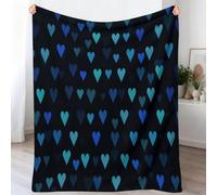 Générique Minimaliste Couverture Toutes Saisons à Moderne Cœur - Plaid Douillet Réversible et Couvre-lit en Peluche Couleur foncée, Couverture Moelleuse pour Adultes et Enfants 200 x 220 cm