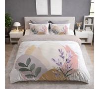 Générique Minimaliste Floral Lavande Feuilles - Parure de lit - 3 Piezas,Couleur Amour Microfibra Housse Couette 240 x 260 y Taie d'oreiller 65 x 65(2) - Housse Couette avec Fermeture Éclair