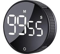 GENERIQUE Minuteur de Cuisine Numériques Magnétique avec Batterie, Grand Ecran LED, Diamètre 8 * 8 cm Mis à Niveau Compte à Rebours pour La Cuisine en itness Cuisson Étudier(Noir)