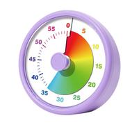 Générique Minuteur Visuel Compte à Rebours de Horloge de Classe Outil de Gestion Du Temps Mécanique Silencieux Sans Adapté pour Les Enfants, Violet