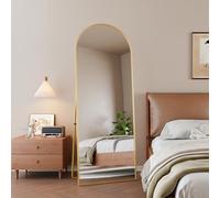 Générique Miroir Complet bombé 162x53 cm, Miroir sur Pied incurvé, Miroir Mural sur Toute la Longueur, avec Cadre en Aluminium, Convient pour la Chambre à Coucher et Le Salon (Or, 162x53 cm)