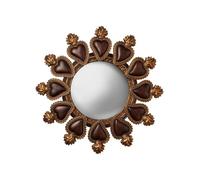 Générique Miroir Convexe Décoratif Ex-Votos, Miroir Sorcière, Doré et Marron, 28 cm de Diamètre