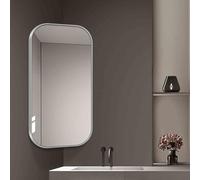 Générique Miroir d'angle de Salle de Bain, Miroir Mural pivotant rectangulaire avec Cadre en Aluminium, miroirs pivotants de Salle de Bain avec Bras Extensible, Vertical et Horizontal (argen