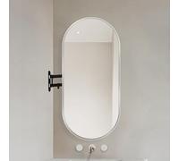 Générique Miroir d'angle de Salle de Bain, Miroir Mural pivotant rectangulaire avec Cadre en Aluminium, miroirs pivotants de Salle de Bain avec Bras Extensible, Vertical et Horizontal (argen