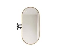 Générique Miroir d'angle Ovale Suspendu, Miroir de courtoisie Mural avec Bras Rotatif, adapté à la Salle de Bain, à l'entrée et au Salon(Gold,40x80cm)