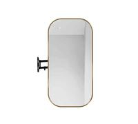 Générique Miroir d'angle rectangulaire de Salle de Bain, Miroir de courtoisie Suspendu avec Support Rotatif et Pliable, adapté au Maquillage Quotidien, aux Soins de la Peau, au Rasage(Gold,50x100cm)