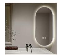 Générique Miroir d'angle Rotatif, Miroir décoratif Ovale éclairé, antibuée Haute définition, adapté à la Maison, à l'hôtel, à la Salle de Bain et à la Coiffeuse(Silver,60x100cm)