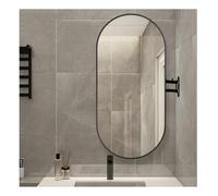 Générique Miroir d'angle Rotatif Ovale, Miroir de vanité de Salle de Bain Mural, Support Rotatif à 360 °, adapté aux hôtels et Appartements(Black,40x80cm)